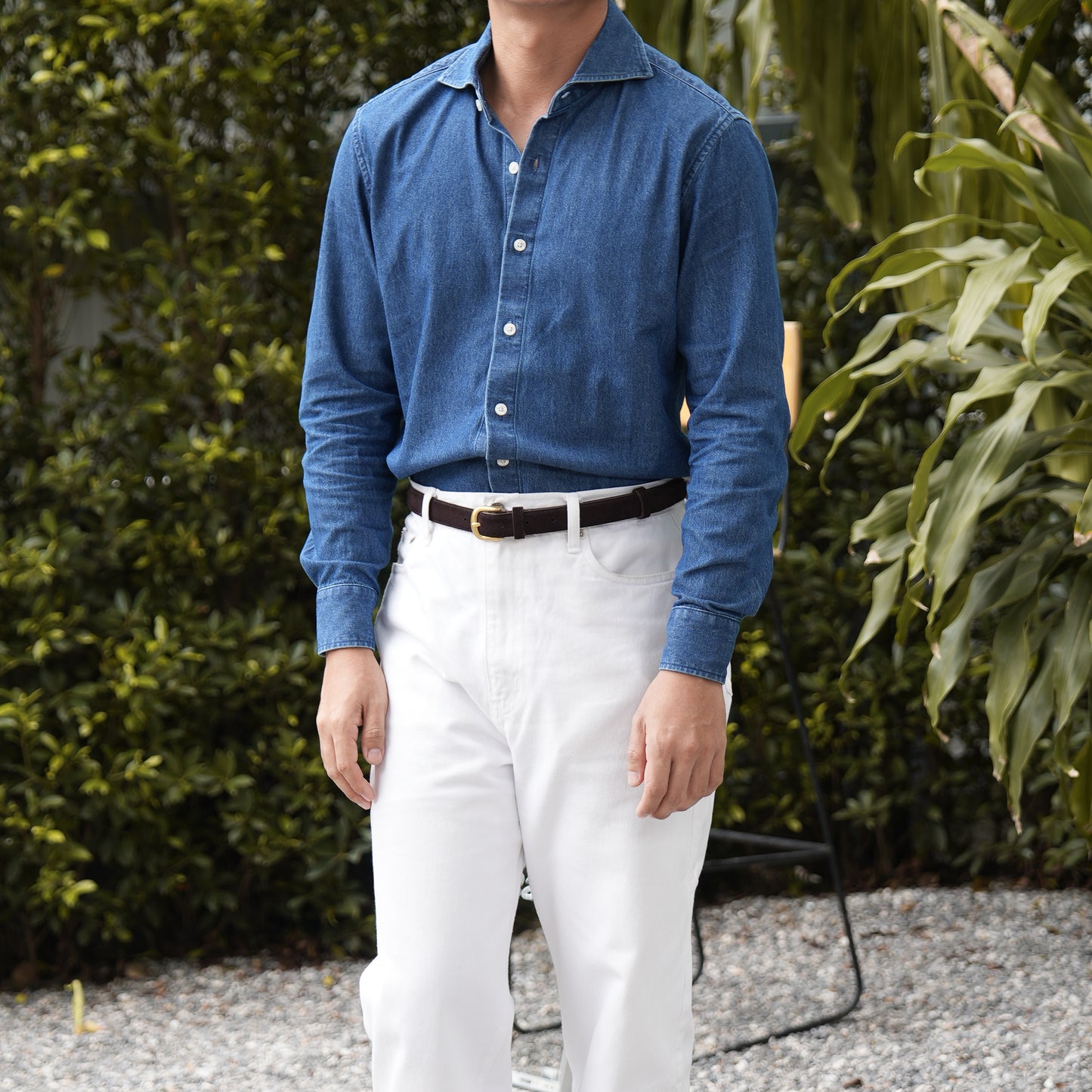Contemp Denim Shirt Loong Sleeve : Cutalway Collar