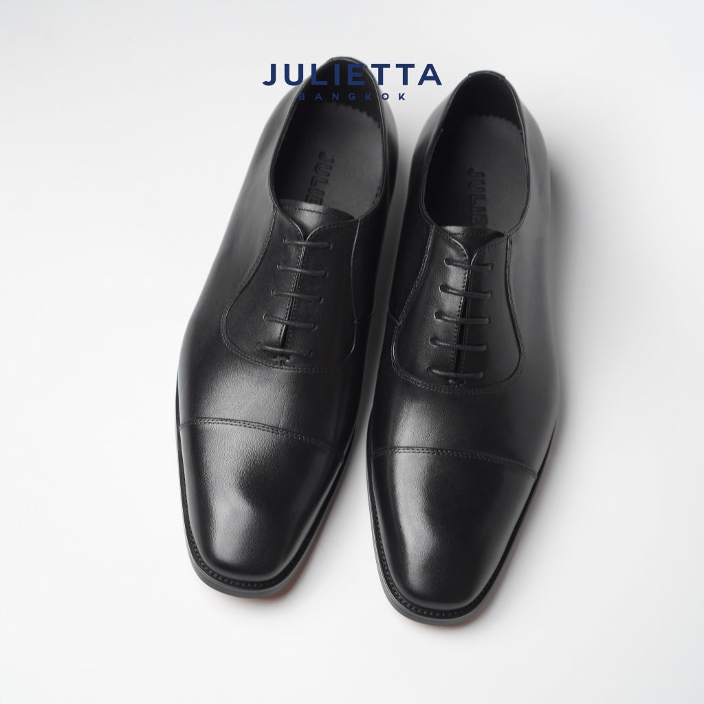 JULIETTA - Oxford Captoe Calfskin : Black (Square Toe)
