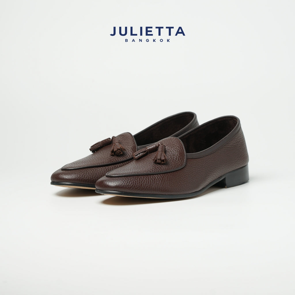 JULIETTA - Tassel Belgian Loafer Calfskin Brown (Unlined)