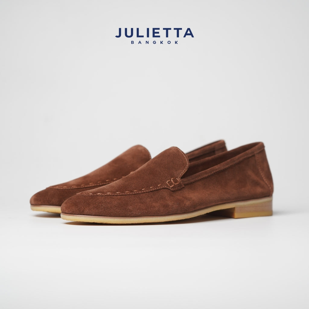 JULIETTA - Marco Suede Loafers : Brown (Unlined)