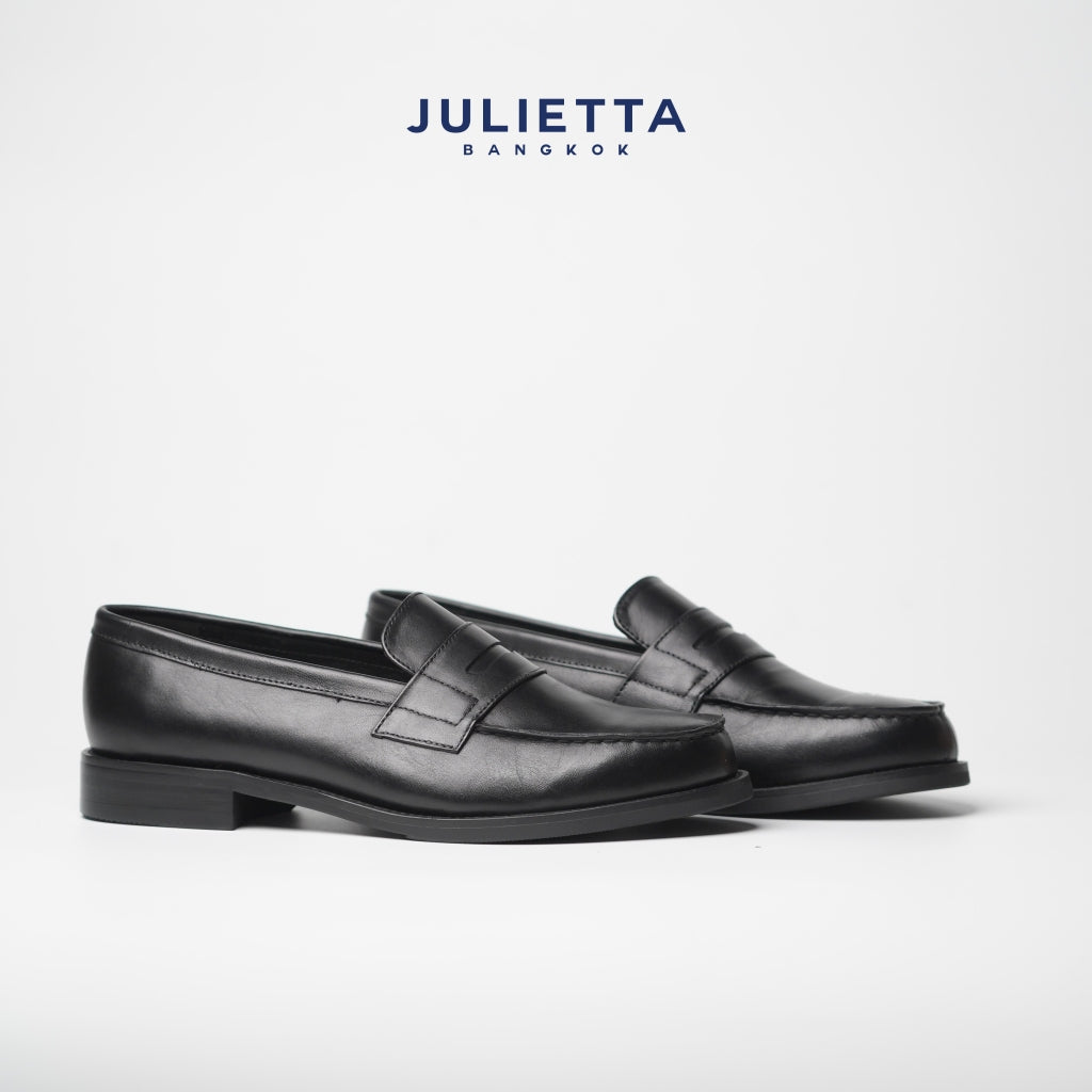 JULIETTA - Classic Penny Loafer Calfskin : Black