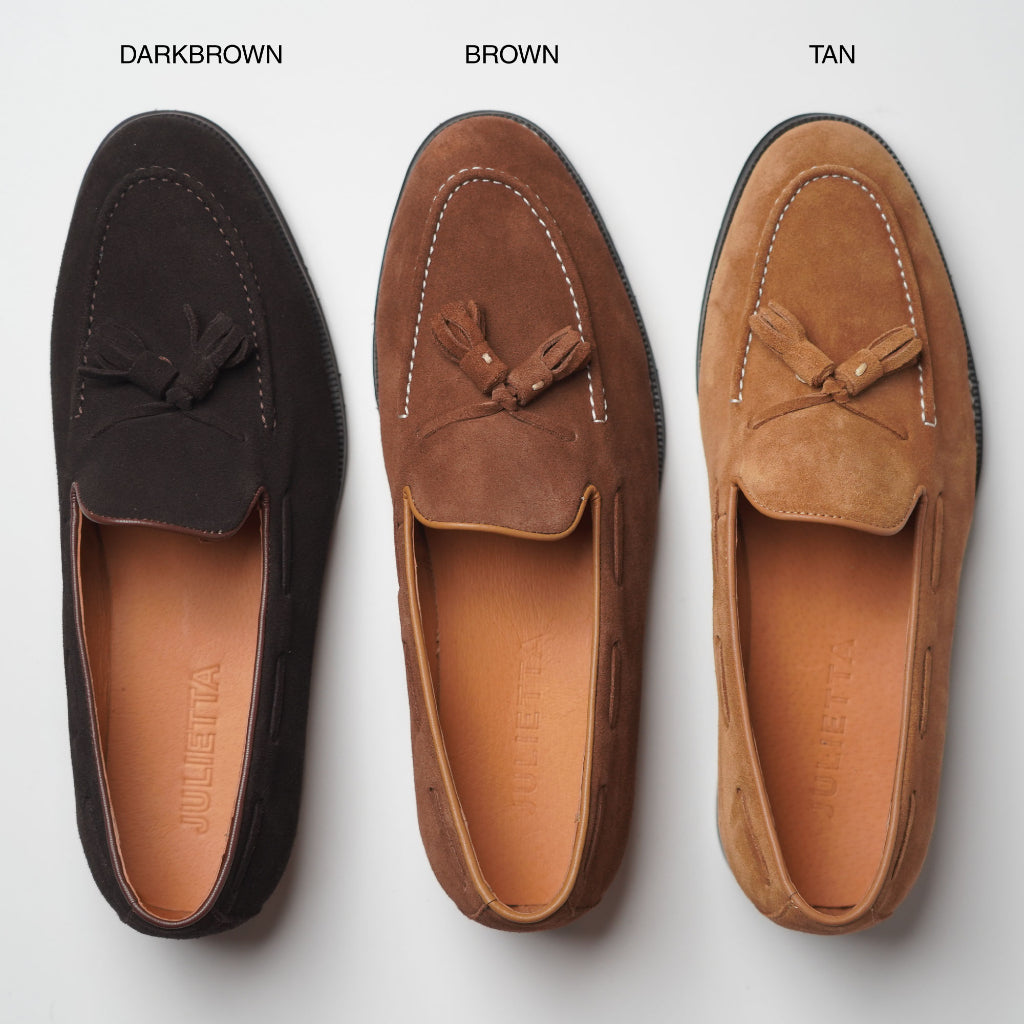 JULIETTA - Tassel Loafer Suede : Brown