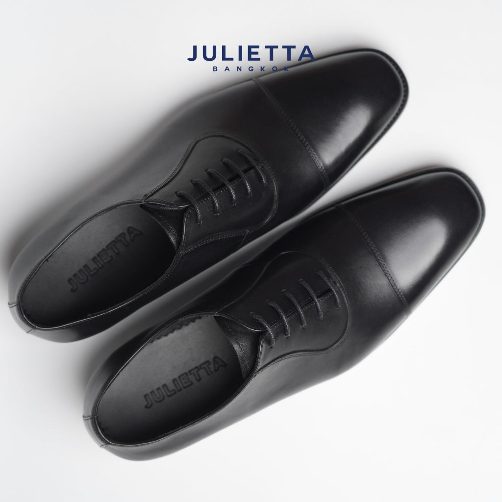 JULIETTA - Oxford Captoe Calfskin : Black (Square Toe)