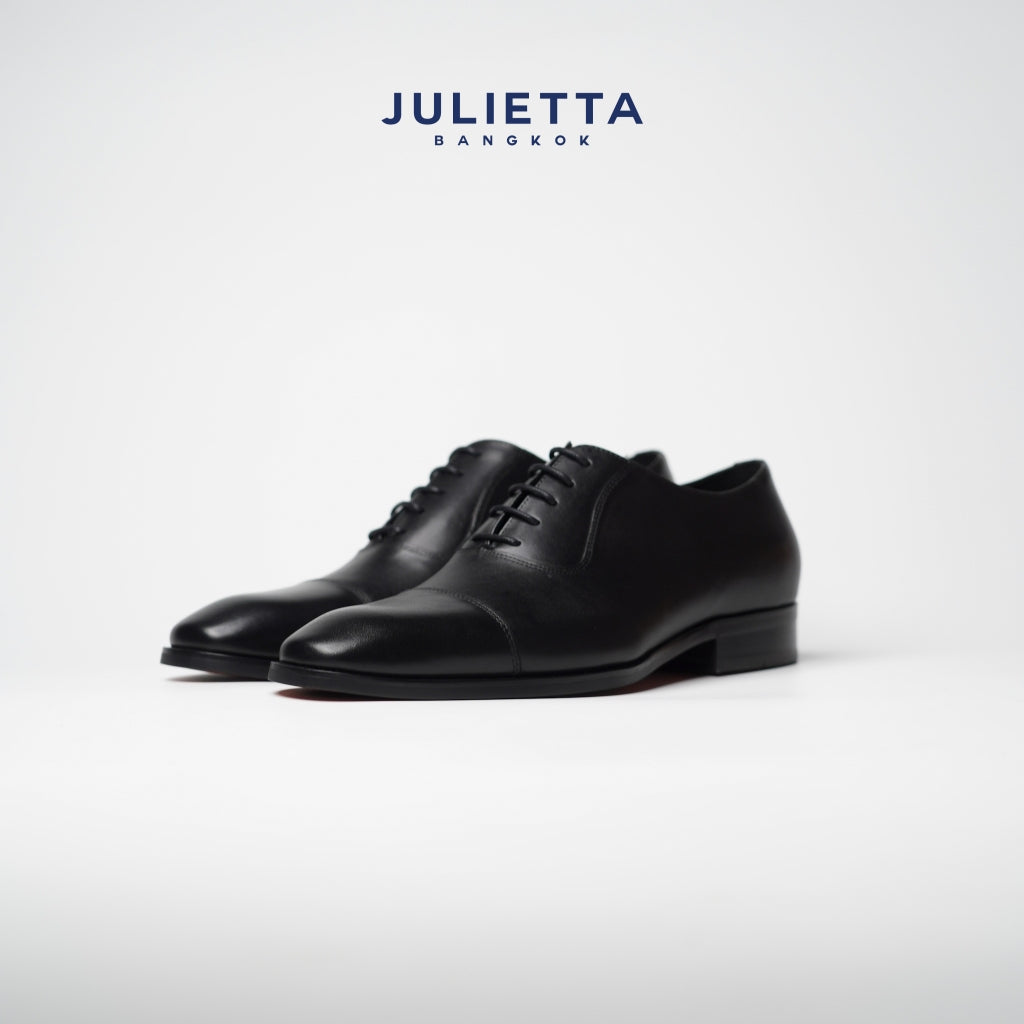JULIETTA - Oxford Captoe Calfskin : Black (Square Toe)