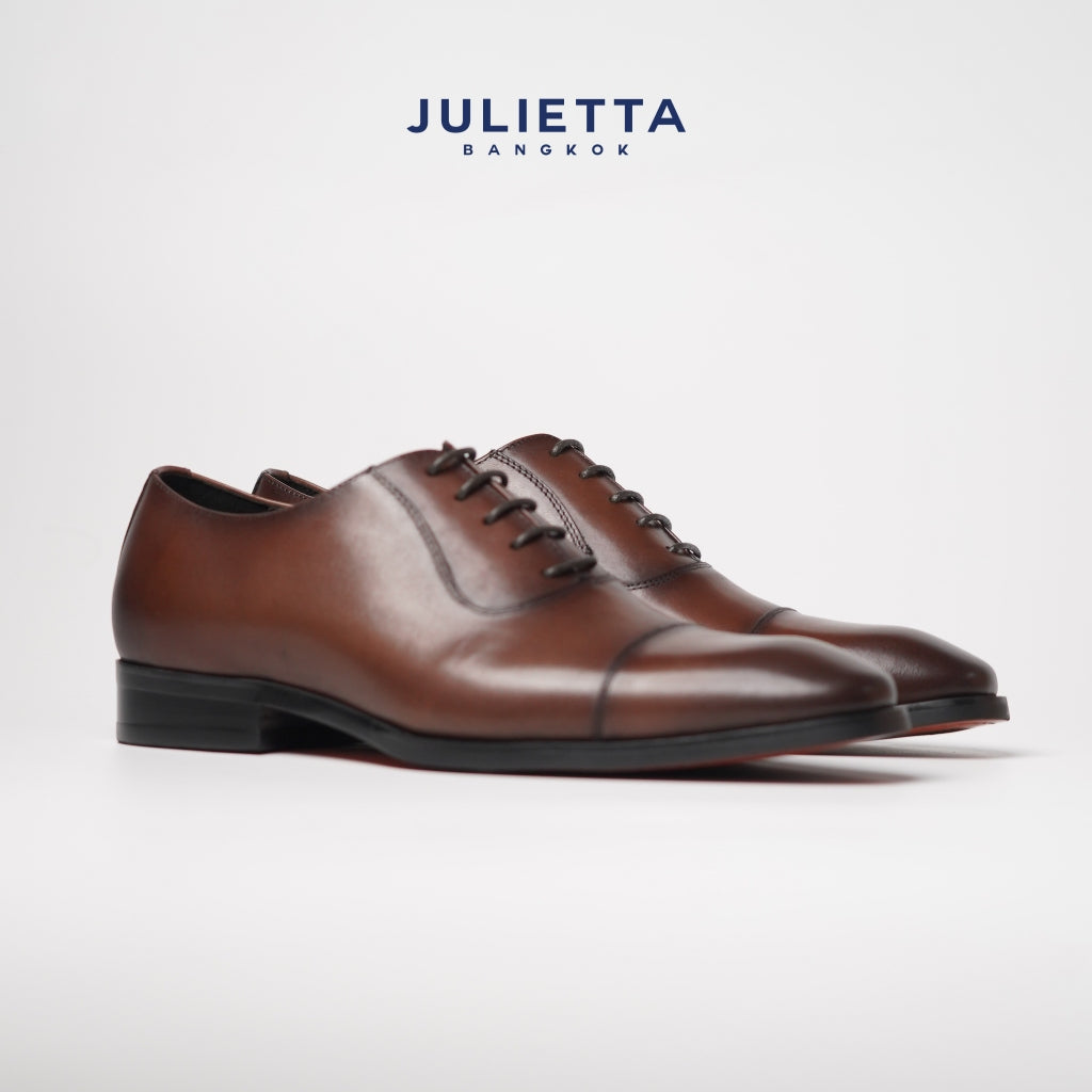 JULIETTA - Oxford Captoe Calfskin : Brown (Square Toe)