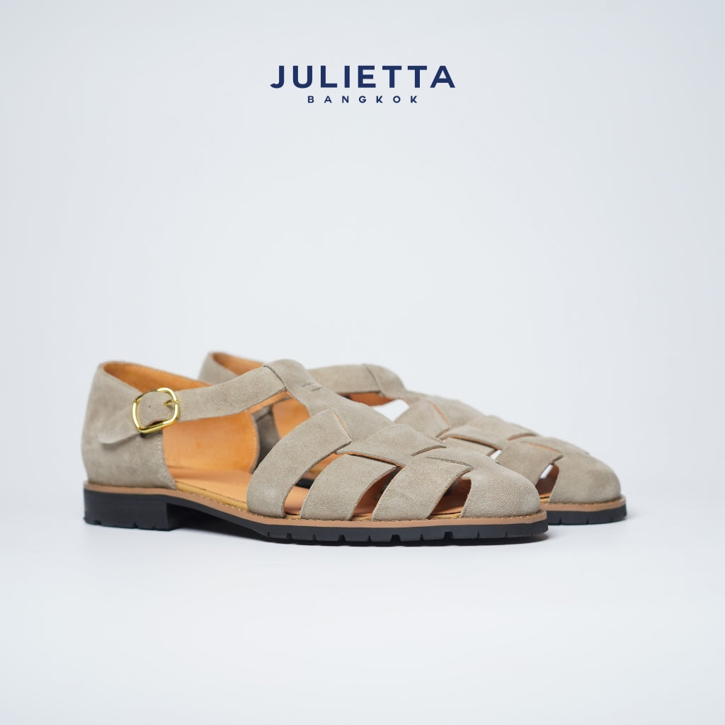 JULIETTA - Porto Fisherman Sandals Suede : Sand Beige