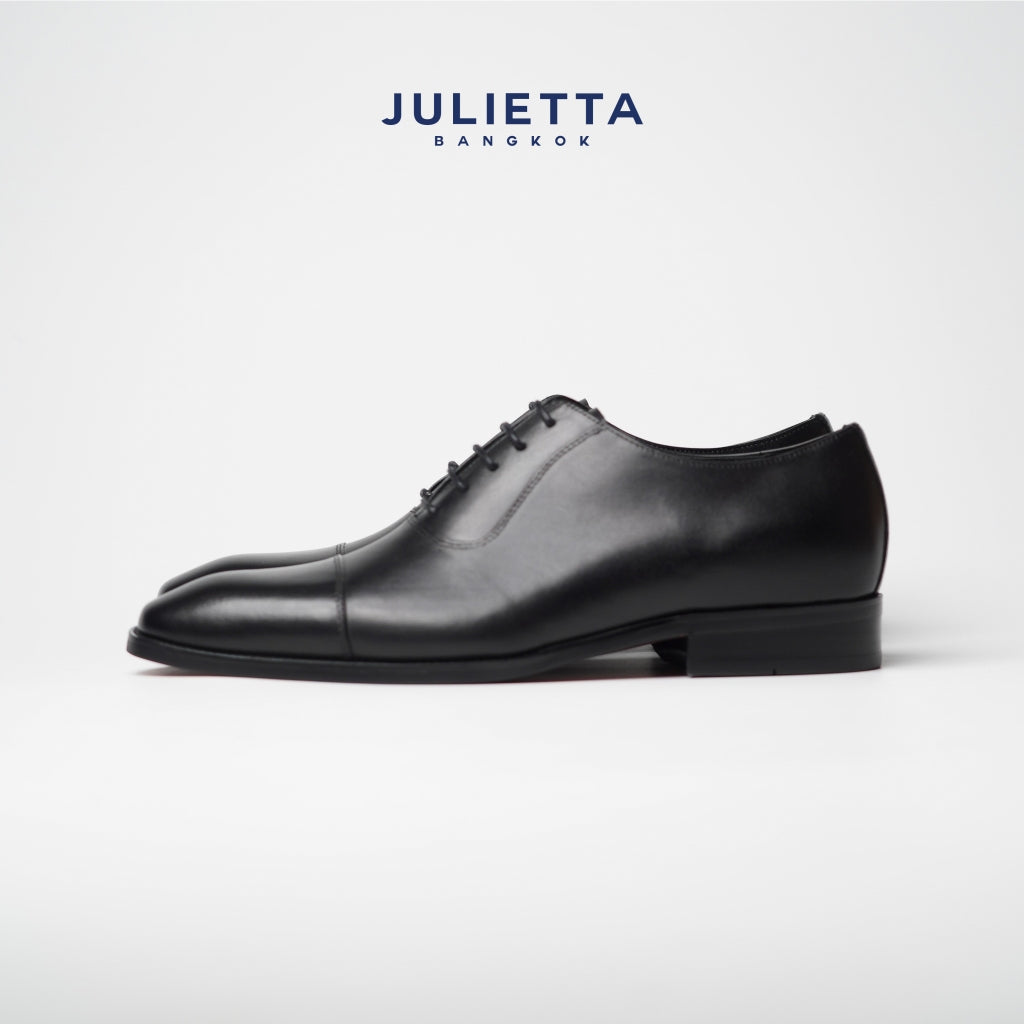 JULIETTA - Oxford Captoe Calfskin : Black (Square Toe)