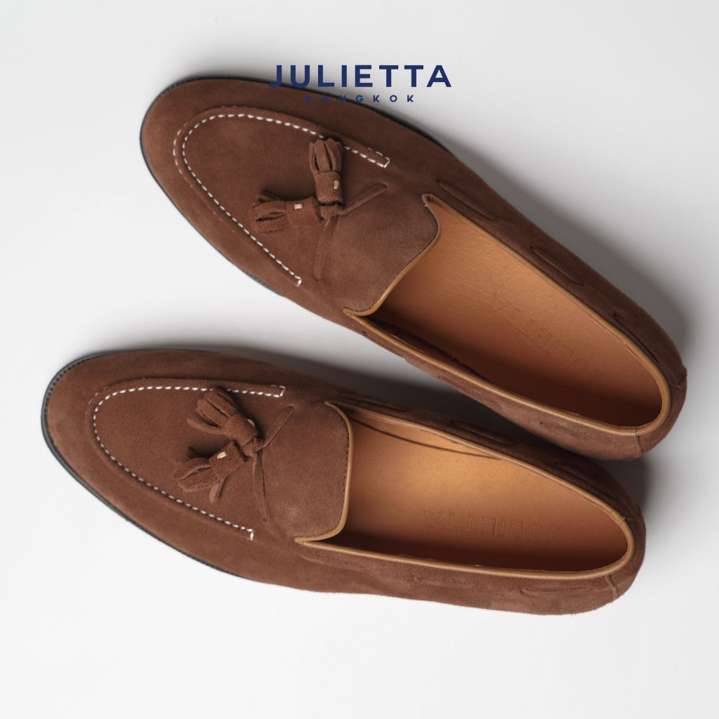 JULIETTA - Tassel Loafer Suede : Brown
