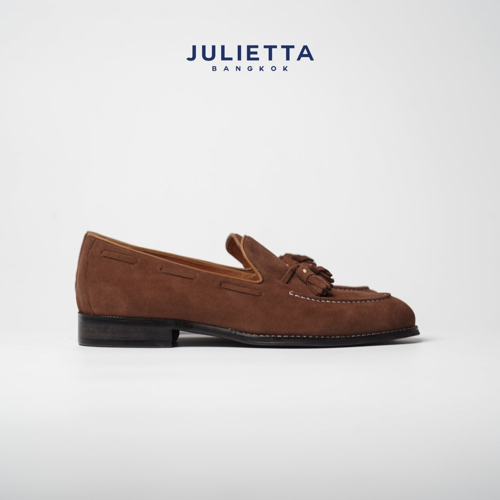 JULIETTA - Tassel Loafer Suede : Brown