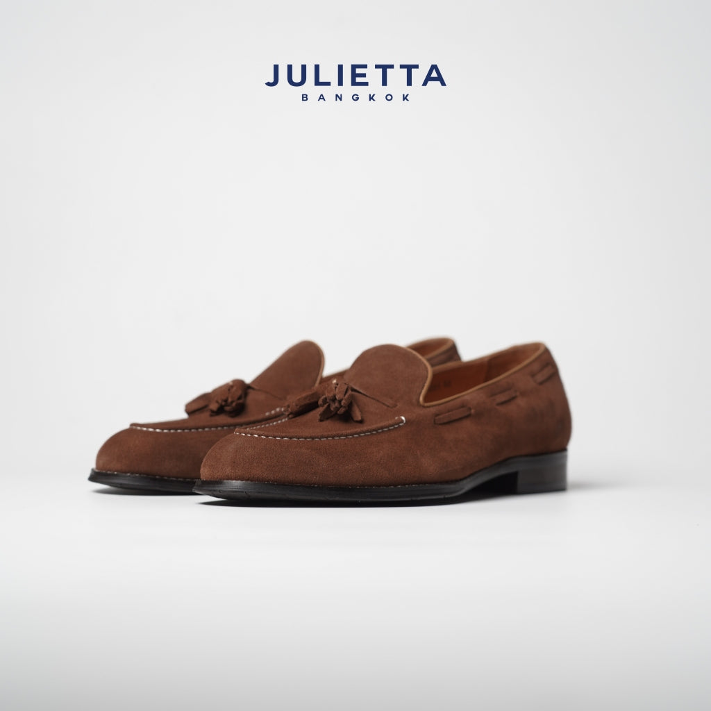 JULIETTA - Tassel Loafer Suede : Brown