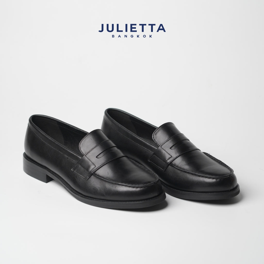 JULIETTA - Classic Penny Loafer Calfskin : Black
