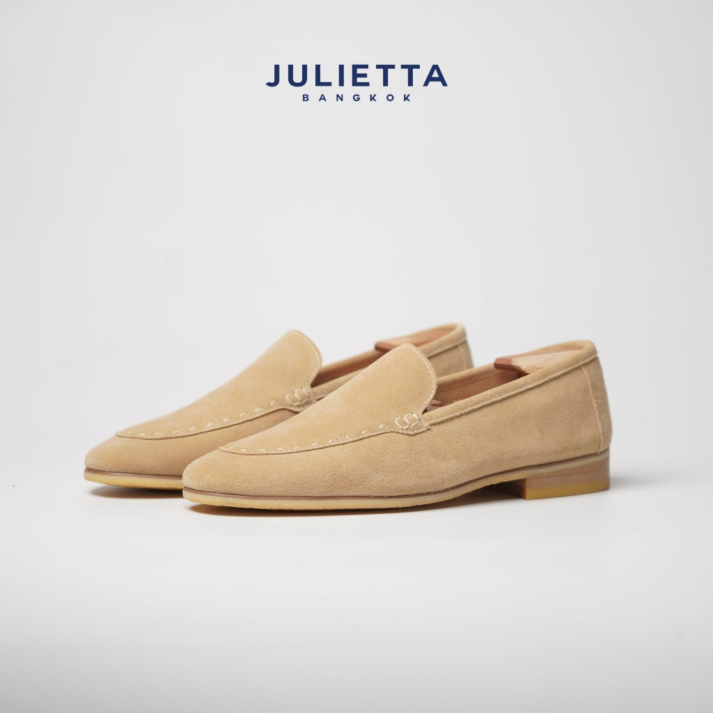 JULIETTA - Marco Suede Loafers : Beige (Unlined)
