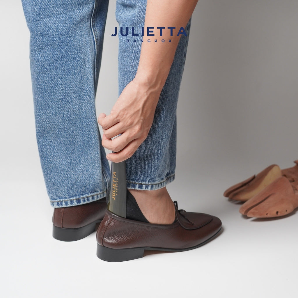 JULIETTA - Premium Shoehorn ผลิตจากเขาสัตว์แท้ 100% Hand Crafted Made with Genuine Horns ช้อนรองเท้า สีเขาสัตว ธรรมชาติ