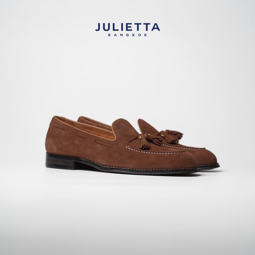 JULIETTA - Tassel Loafer Suede : Brown
