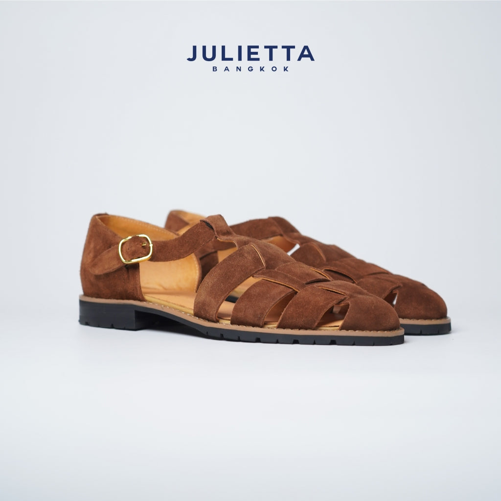JULIETTA - Porto Fisherman Sandals Suede : Brown