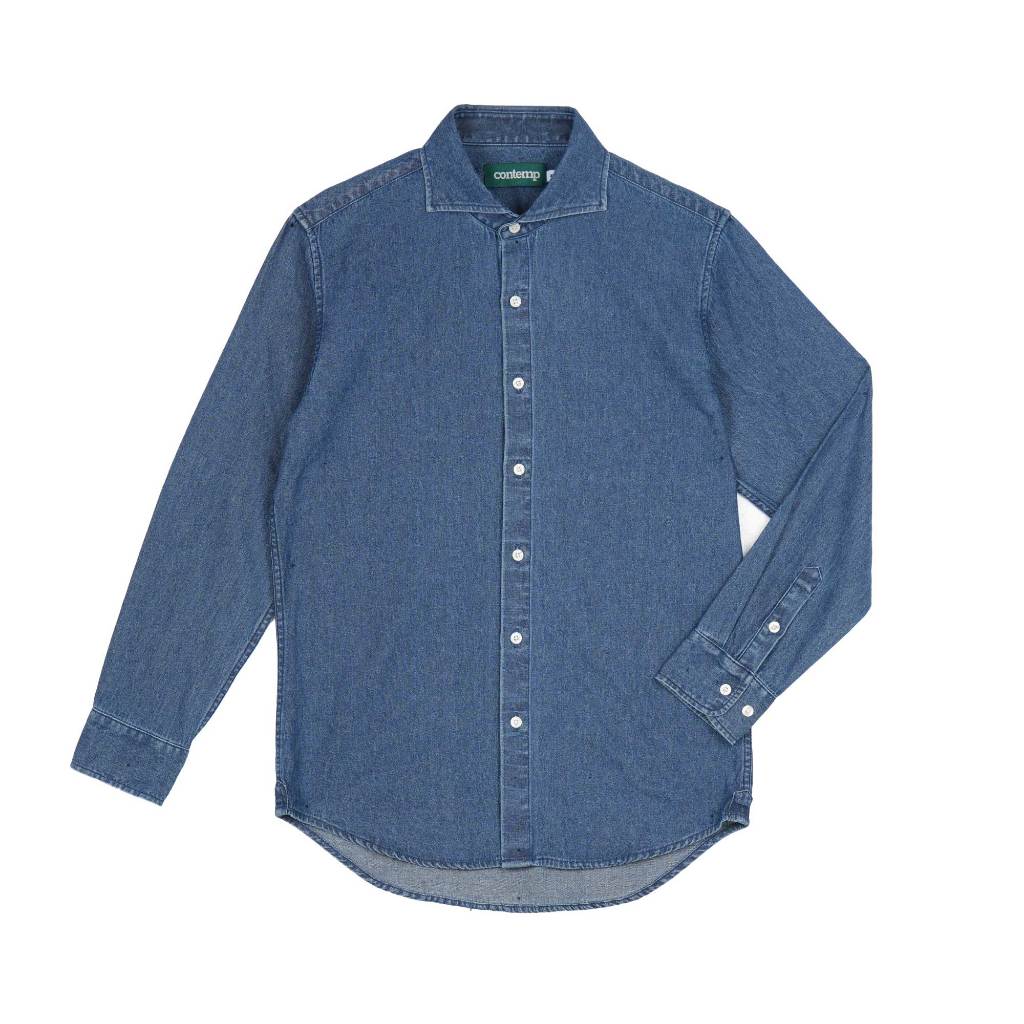 Contemp Denim Shirt Loong Sleeve : Cutalway Collar