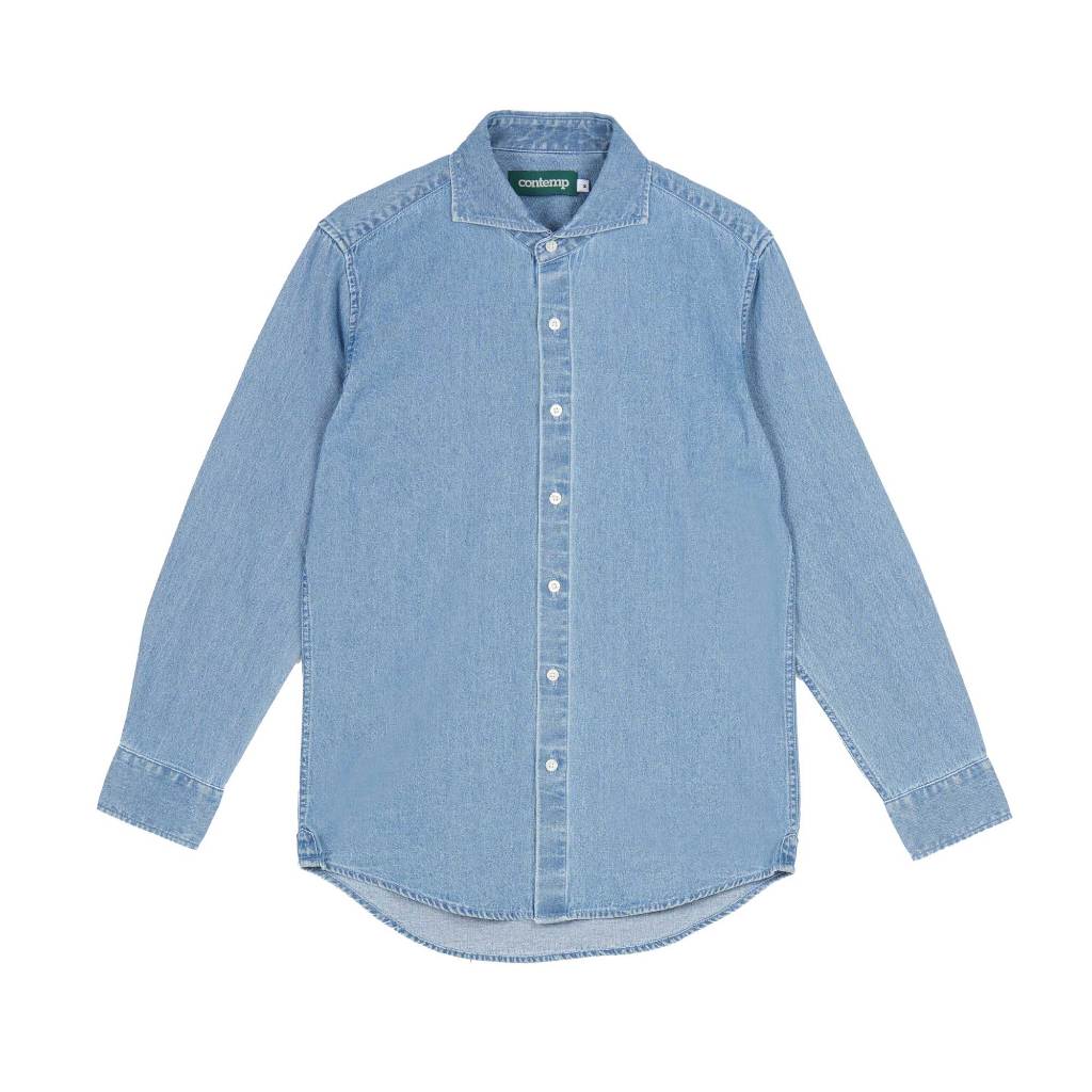 Contemp Denim Shirt Loong Sleeve : Cutalway Collar