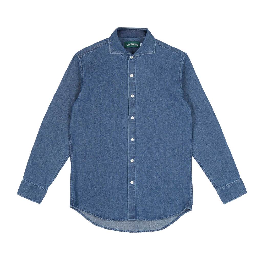 Contemp Denim Shirt Loong Sleeve : Cutalway Collar