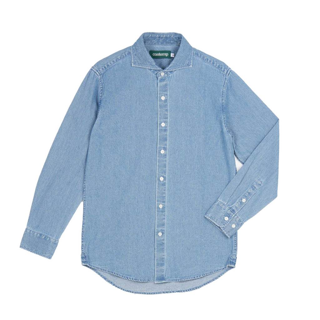 Contemp Denim Shirt Loong Sleeve : Cutalway Collar