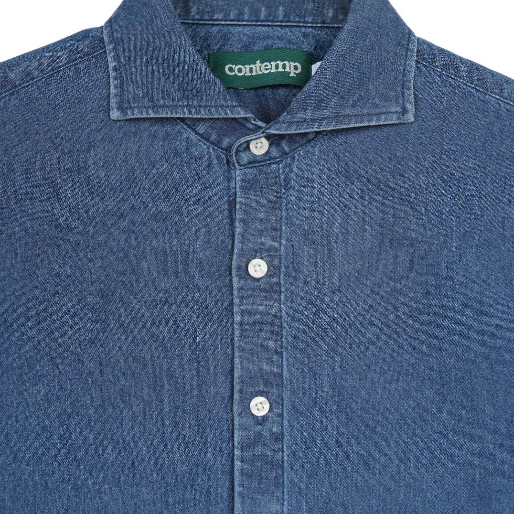 Contemp Denim Shirt Loong Sleeve : Cutalway Collar