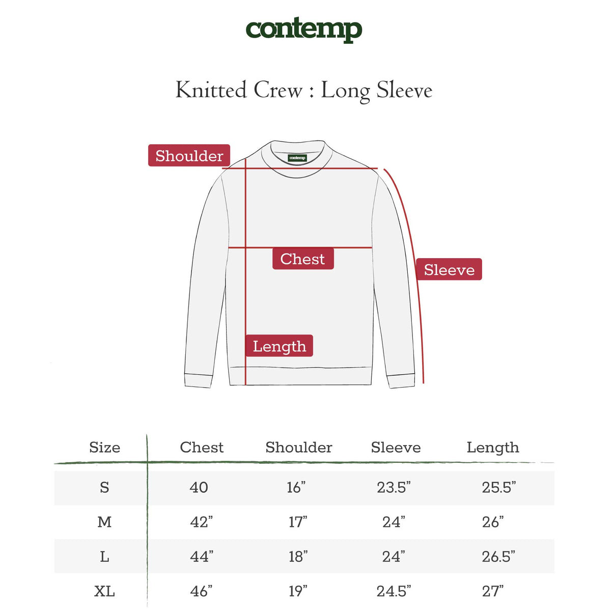 Contemp : Contemp : Knitted Crew Long Sleeve