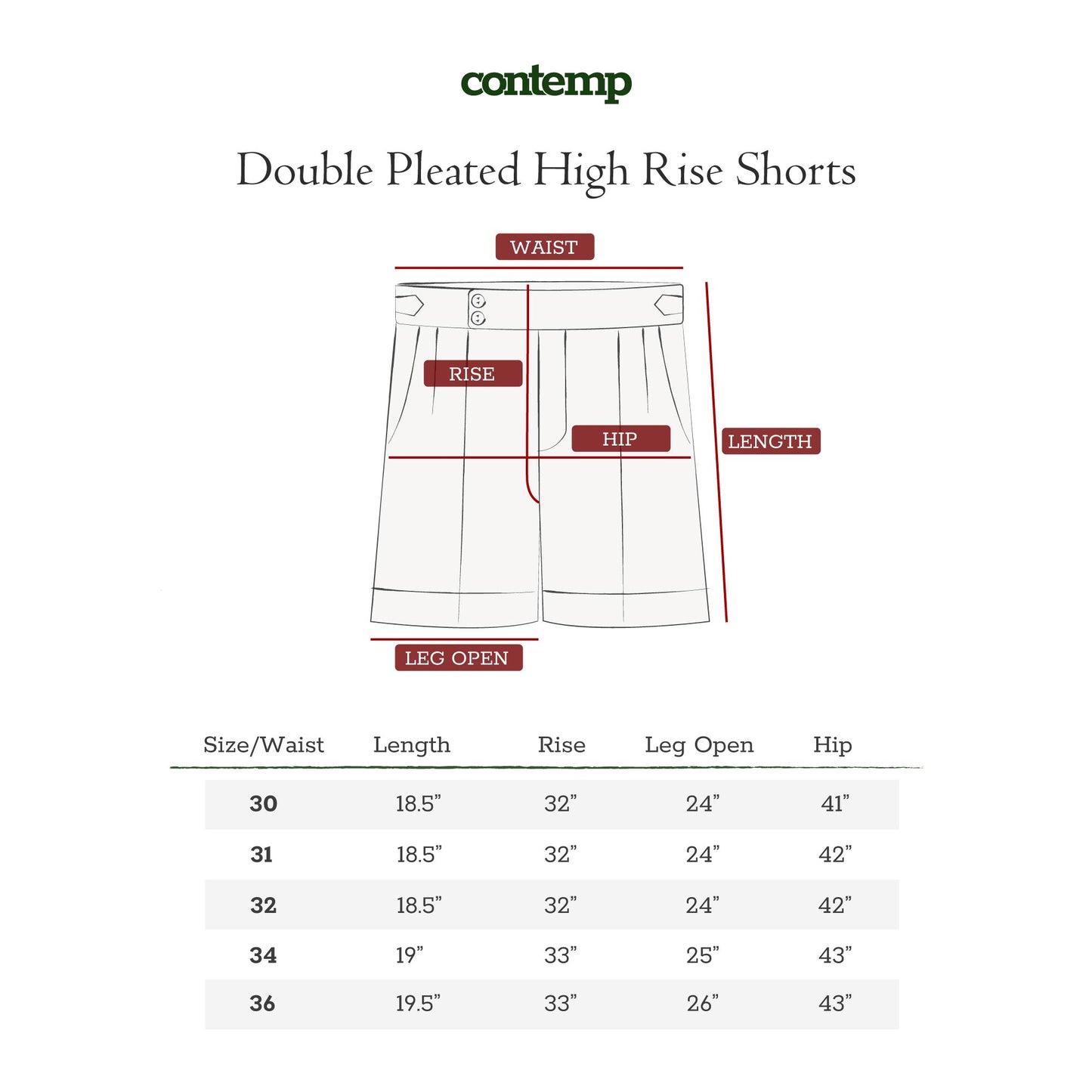 Double Pleated High Rise Shorts Cotton กางเกงขาสั้นเอวสูง