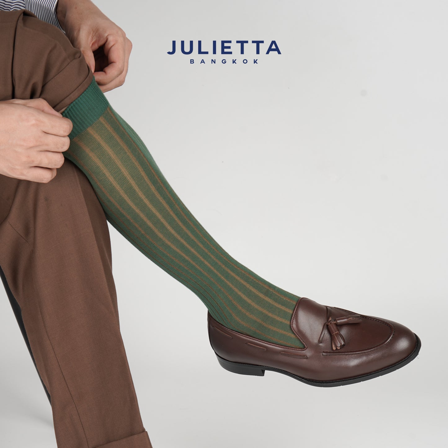 JULIETTA - Dress Knee High Socks - Premium Cotton Fabric ถุงเท้ายาวถึงเข่า Rib