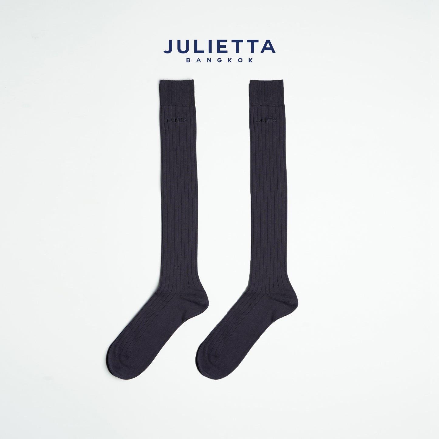 JULIETTA - Dress Knee High Socks - Premium Cotton Fabric ถุงเท้ายาวถึงเข่า Rib