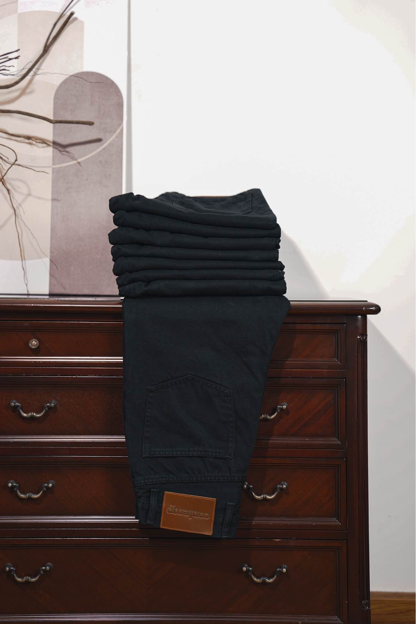 Contemp High-Rise Denim Black (Stone Wash) กางเกงยีนส์เอวสูงสีดำ