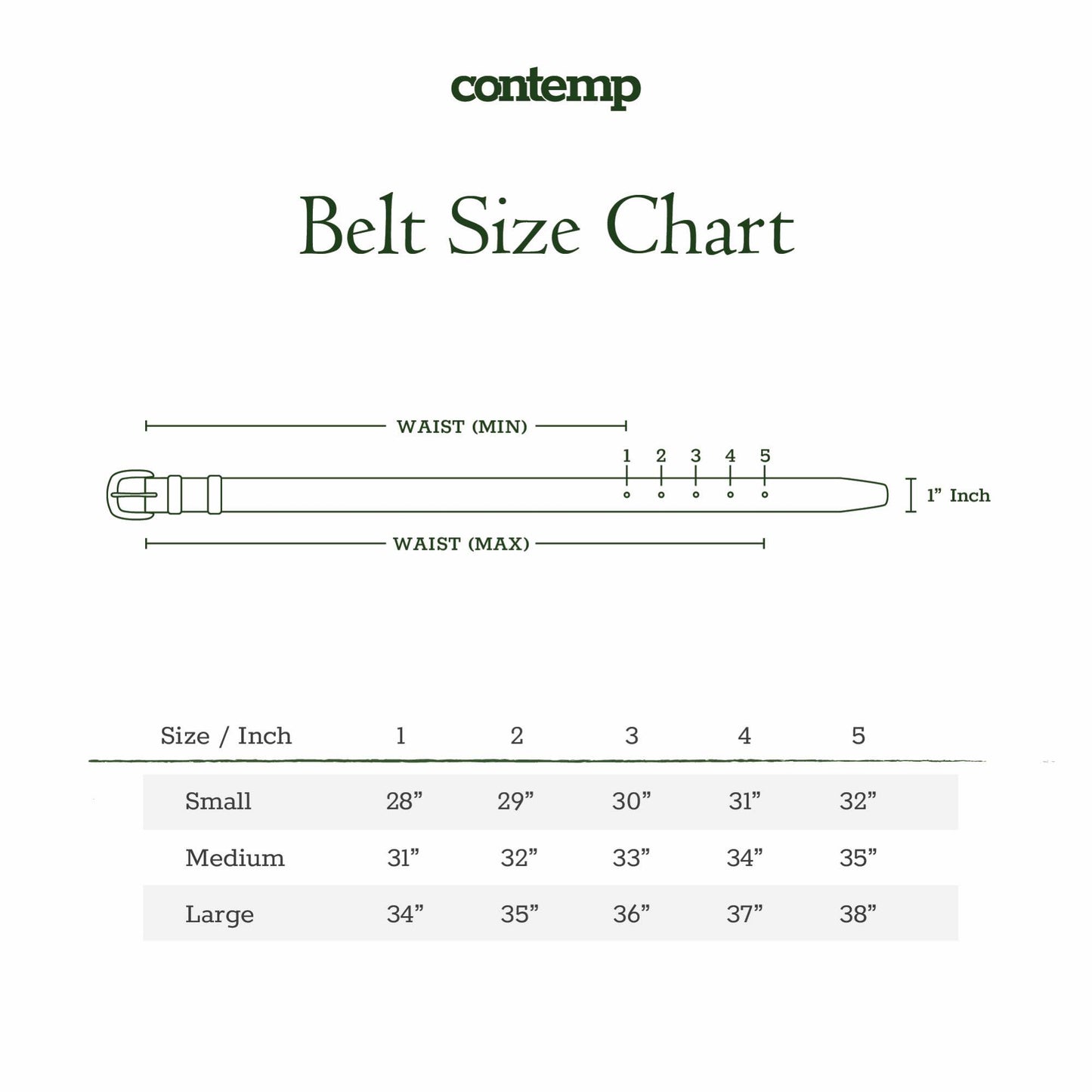 Contemp Western Belt เข็มขัดหนังแท้ กว้าง 1 นิ้ว