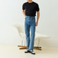 Contemp Jeans : High-Rise Selvedge Denim 16oz : Japan Fabric from Kuroki (Regular Fit) Light Blue