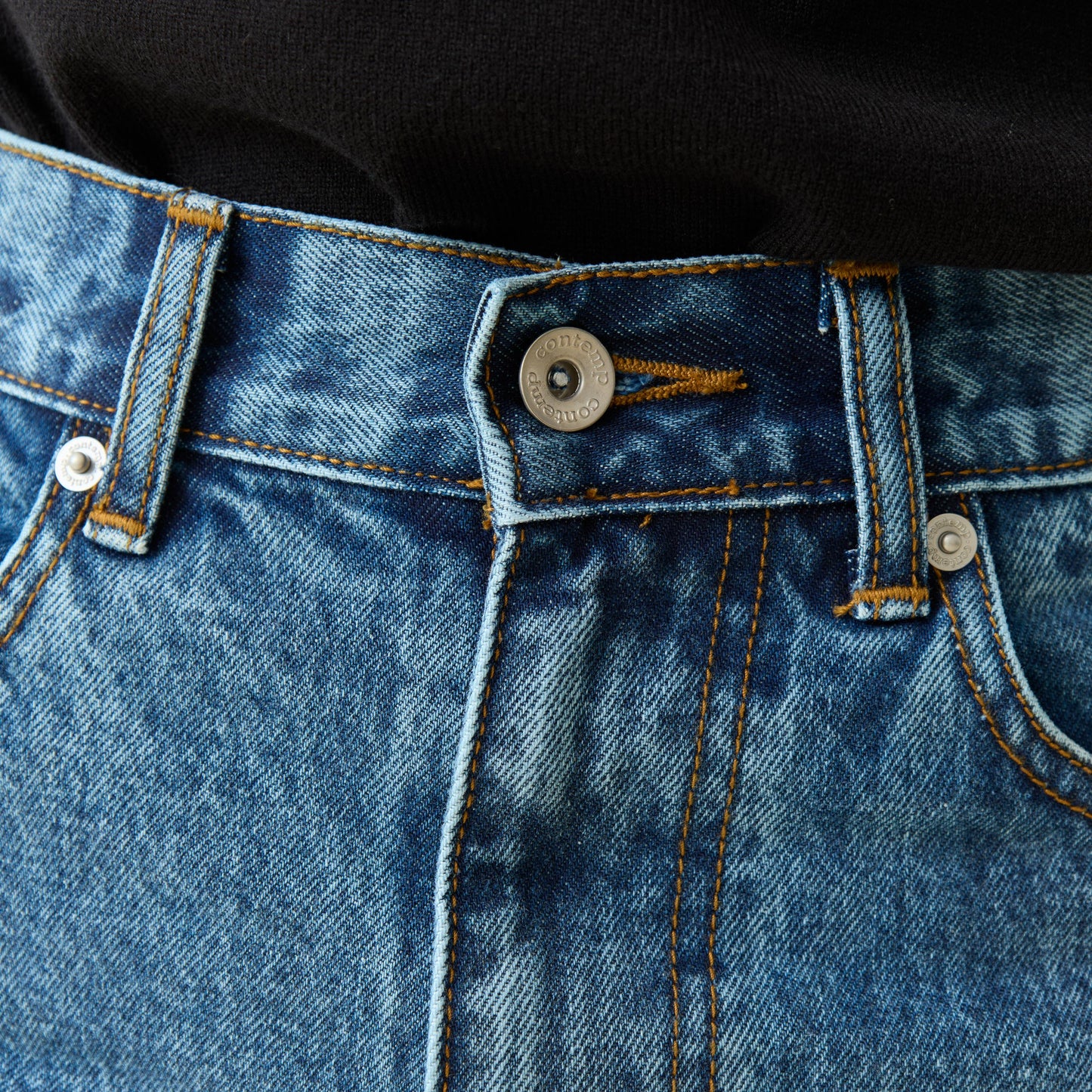 Contemp Jeans : High-Rise Selvedge Denim 16oz : Japan Fabric from Kuroki (Regular Fit) Light Blue