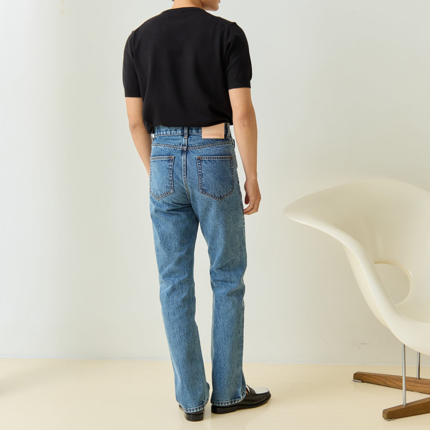 Contemp Jeans : High-Rise Selvedge Denim 16oz : Japan Fabric from Kuroki (Regular Fit) Light Blue