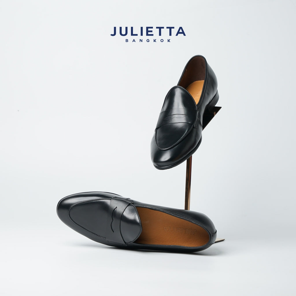 JULIETTA - Royal Penny Belgian Loafer Calfskin : Black