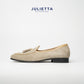 JULIETTA - Tassel Belgian Loafer Suede : Beige (Unlined)