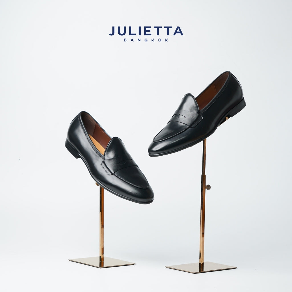 JULIETTA - Royal Penny Belgian Loafer Calfskin : Black