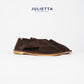 JULIETTA - FONTE Suede Sandal : Brown (Unlined)