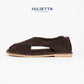 JULIETTA - FONTE Suede Sandal : Brown (Unlined)