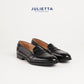 JULIETTA - MONTE Full Strap Penny Loafer Calfskin : Black