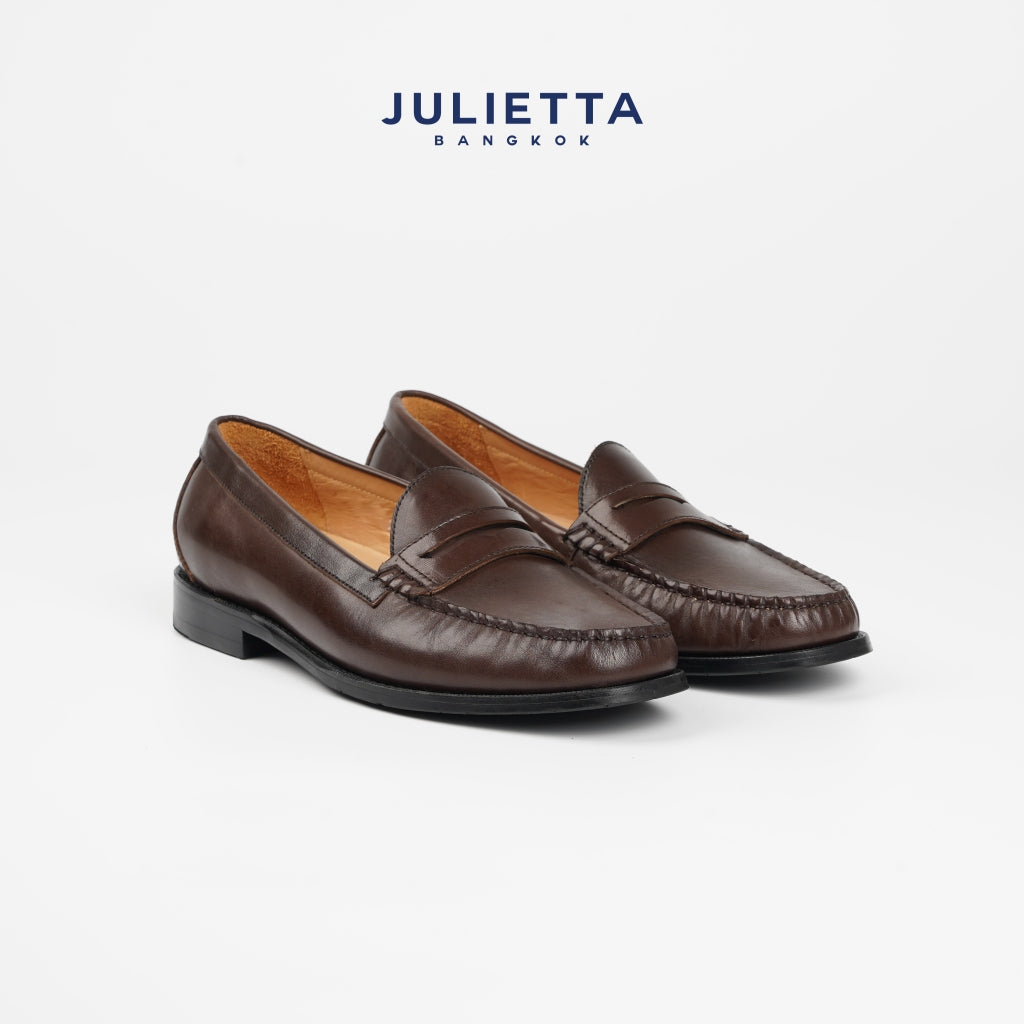 JULIETTA - LOREN Penny Loafer Calfskin : Brown