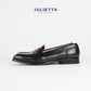 JULIETTA - MONTE Full Strap Penny Loafer Calfskin : Black