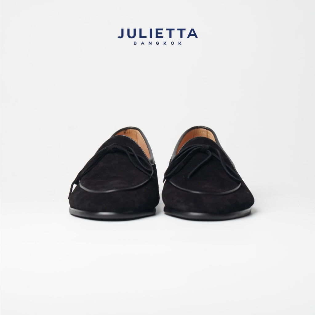 JULIETTA - SANDRO String Loafer Suede : Black (Unlined)