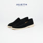 JULIETTA - CARLO Suede Loafer : Black (Unlined)