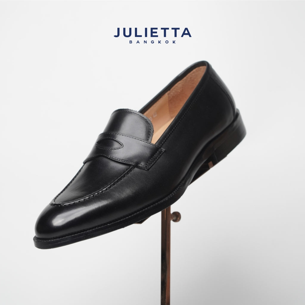 JULIETTA - MULLEN Penny Loafer Calfakin : Black