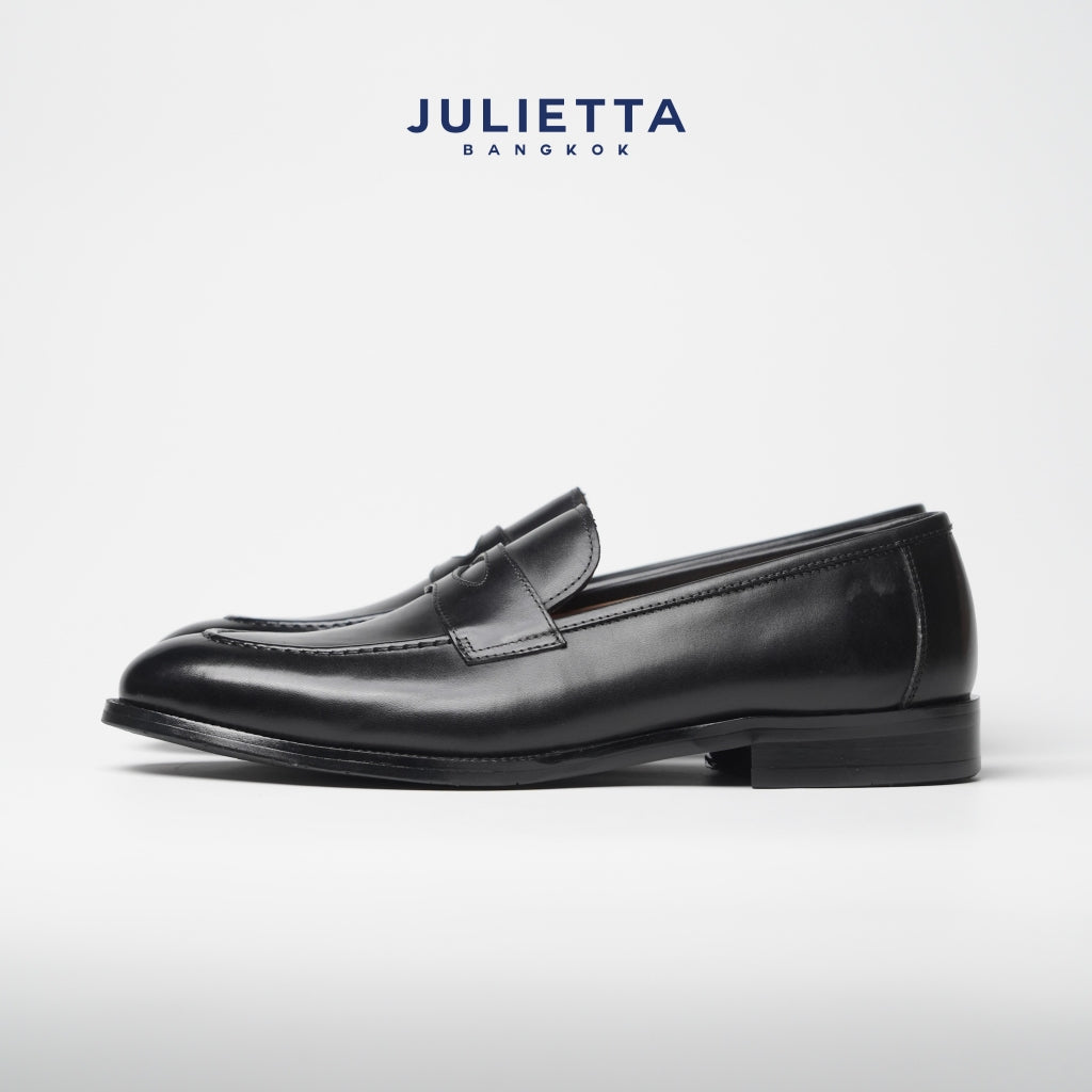 JULIETTA - MULLEN Penny Loafer Calfakin : Black