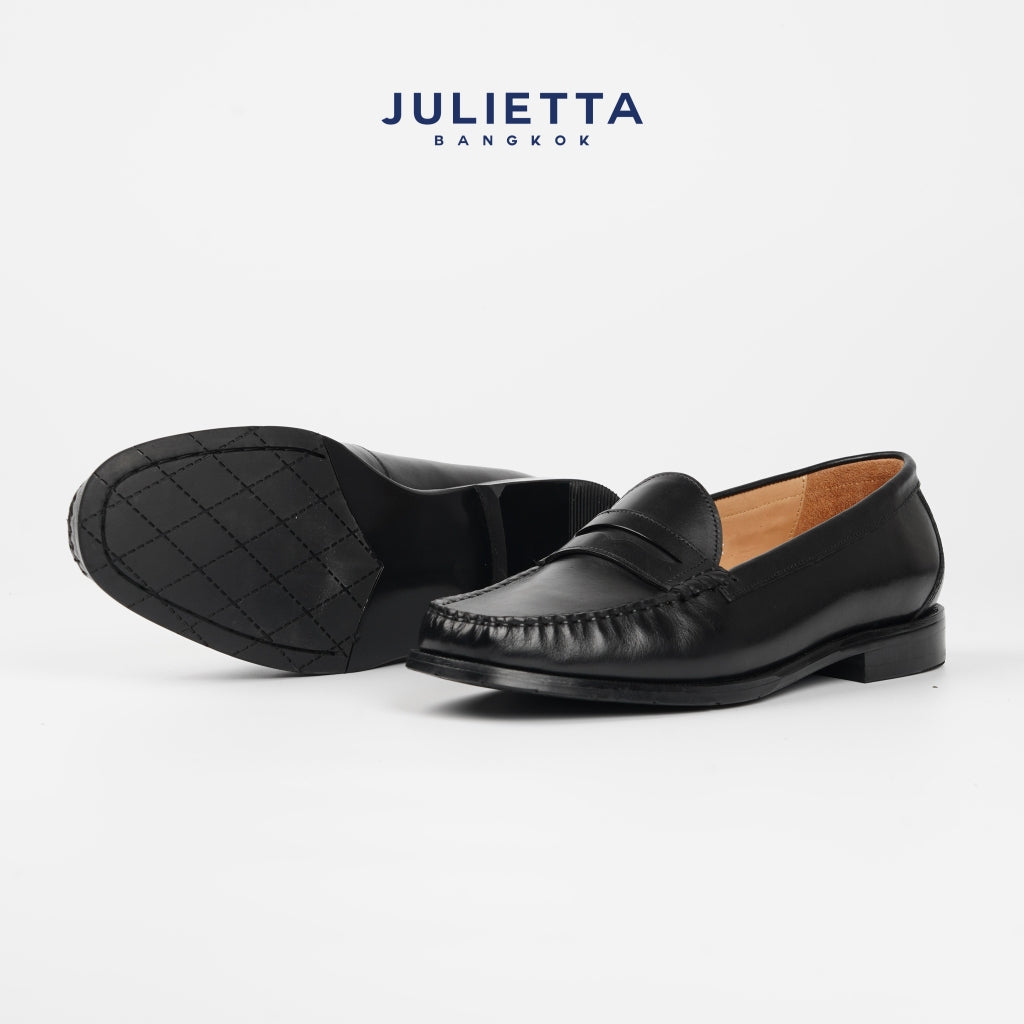 JULIETTA - LOREN Penny Loafer Calfskin : Black