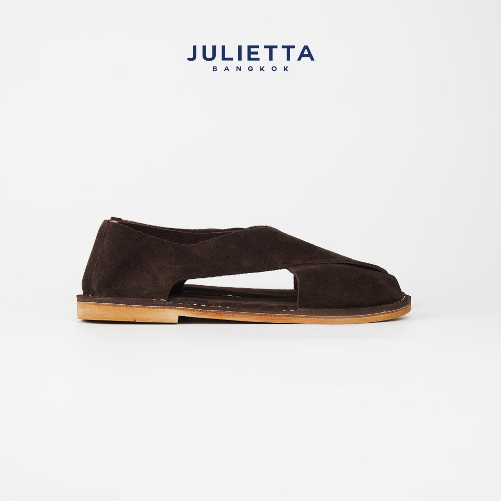 JULIETTA - FONTE Suede Sandal : Brown (Unlined)