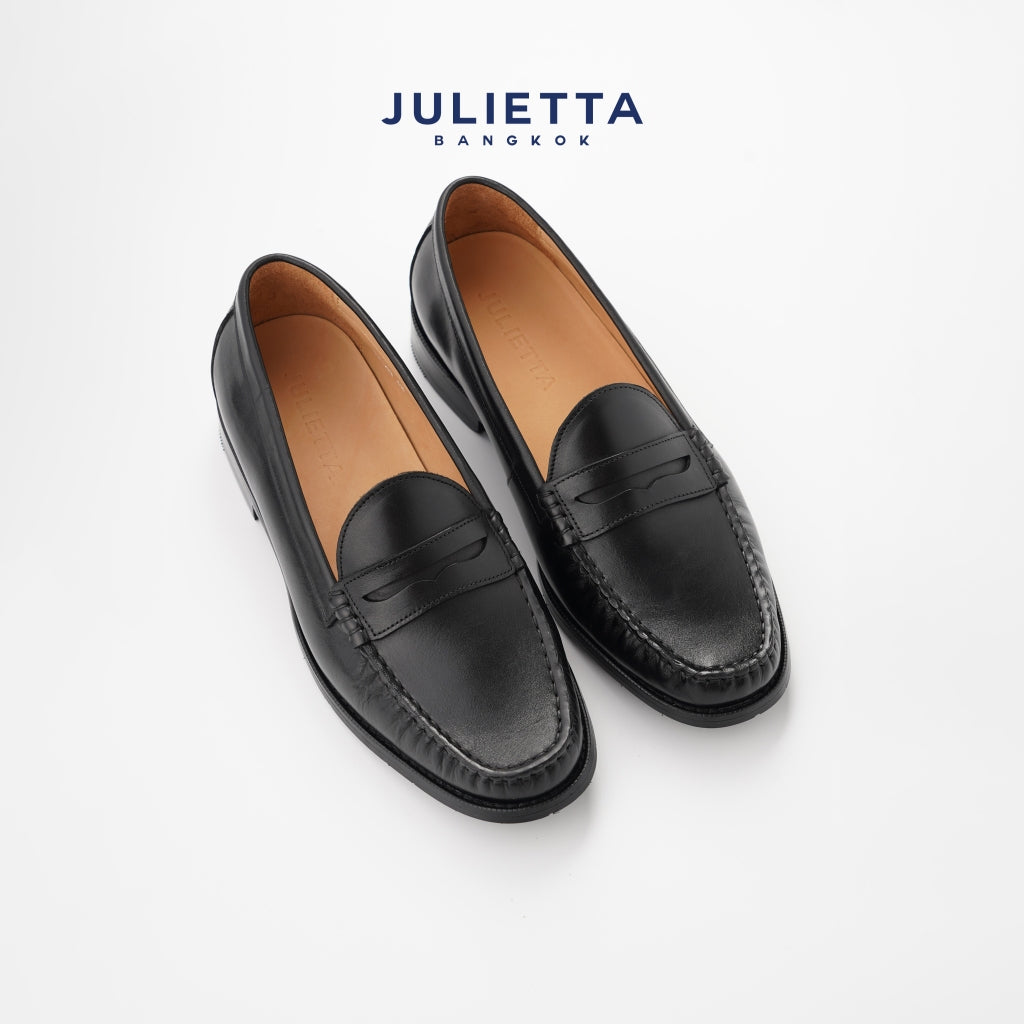 JULIETTA - LOREN Penny Loafer Calfskin : Black