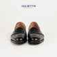 JULIETTA - MONTE Full Strap Penny Loafer Calfskin : Black