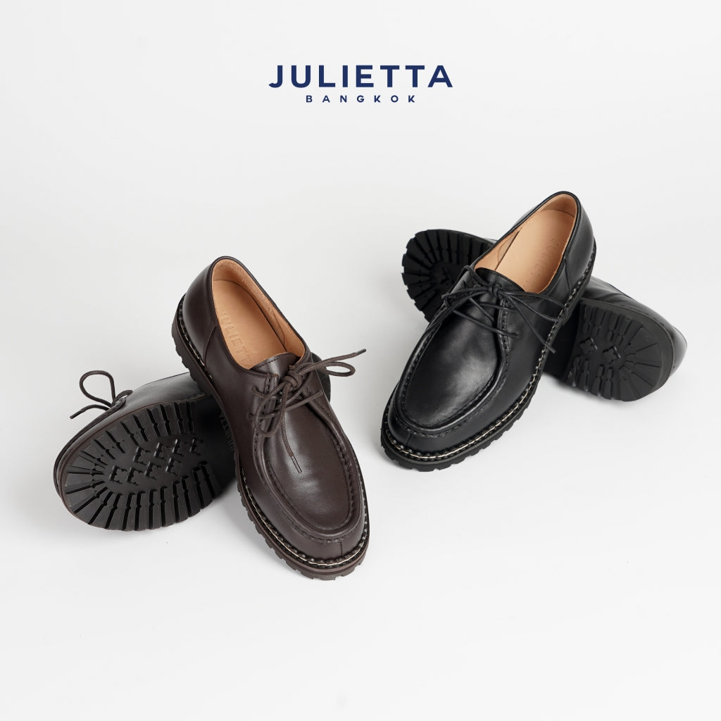 JULIETTA - BRUNO Rugged Lace-up : Brown Calfskin